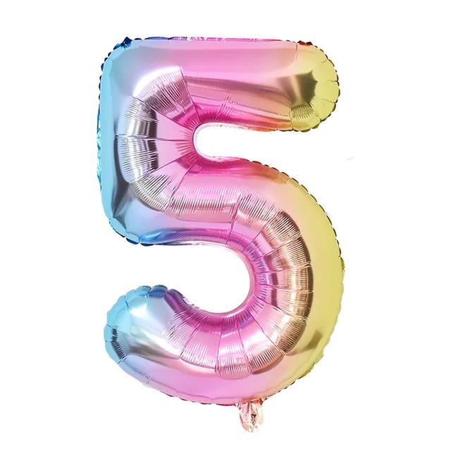 New 1Set Rainbow Unicorn Balloon 32 inch Number Foil Balloons 1st Kids Unicorn Theme Birthday Party Decorations Baby Shower Glob