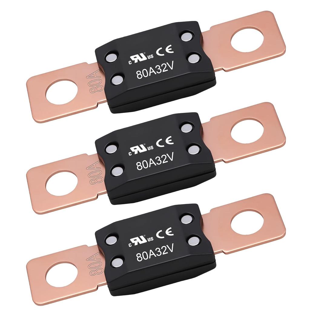 50A MEGA/AMG Fuse, UL Certification, High Current Bolt Mount Automotive 50 Amp for Cars, Trailers, Trucks, Buses, Caravans, Boats