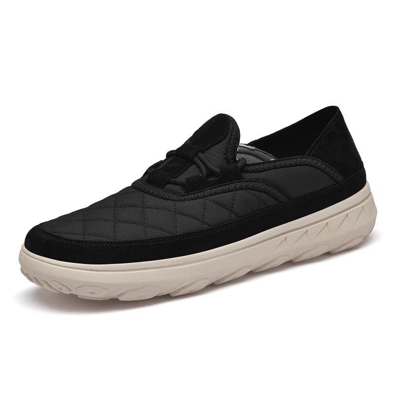 Men s Lightweight Slip-On Canvas Loafers - Casual Low-Top Shoes for Spring 41 чёрный