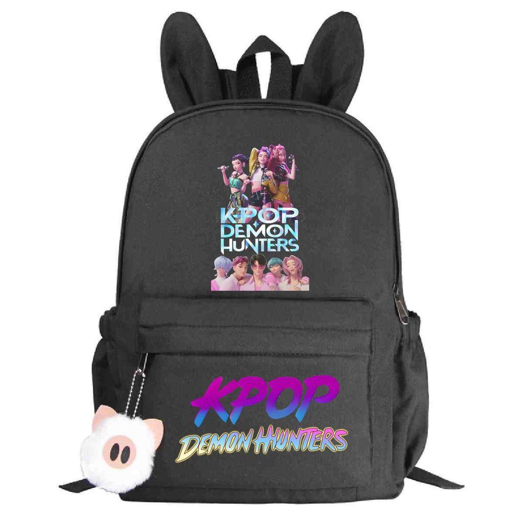 Kids Rabbit Ear Backpack Girls Kpop Zoey Mira Rumi Rumi Mira Zoey Printed Student School Bag