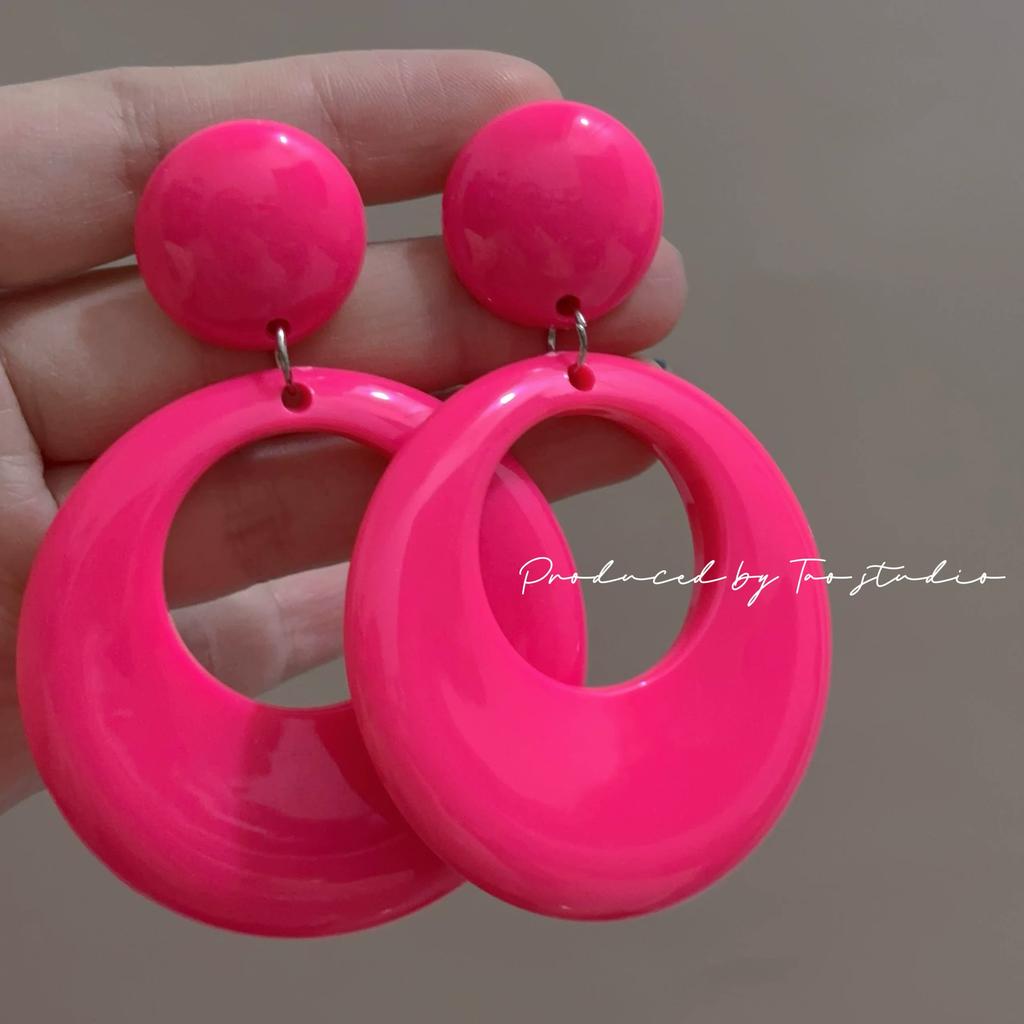 80S Retro Hong Kong Style Girls' Earrings, Ear Clips, Non-Pierced, Performance, European and American Exaggerated, Painless Fake Earrings, Accessories