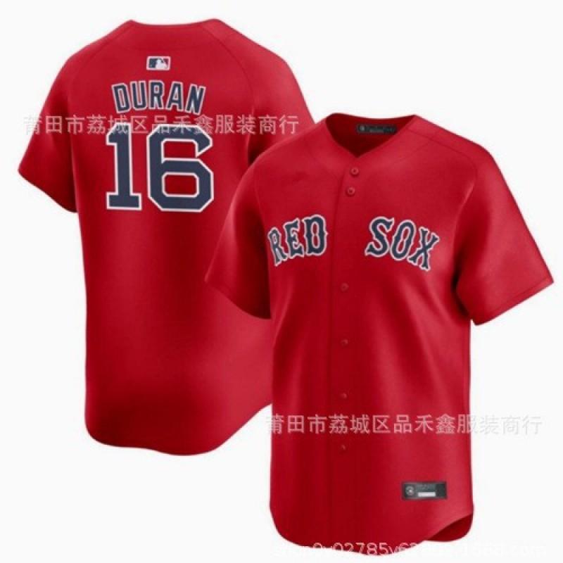 Mens Boston Red Sox 16 Duran City Edition Baseball Jersey Cotton Basketball Sport Shirt