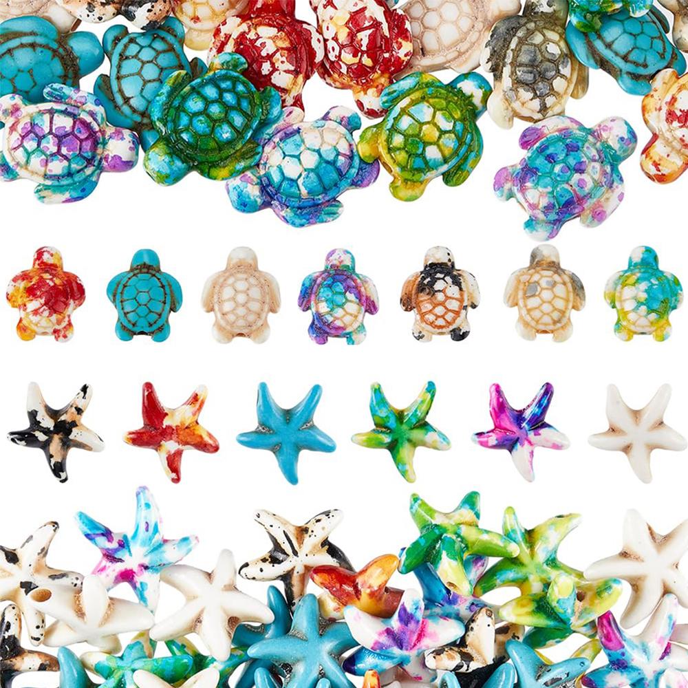 

Черепаха бусины оптом Морская черепаха бусины подвески синтетическая бирюза океан животное черепаха россыпью бусины разделители для DIY ремесла ювелирные изделия браслет изготовление бусины 30pcs разноцветный