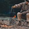 Folding Charcoal Chimney Starter Stainless Steel BBQ Charcoal Grill Briquette Coal Fire Starter