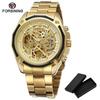 Fashion Forsining Top Brand Transparenthollow Luminous Hand Gear Movement Retro Royal Design Men Mechanical Skeleton Wrist Watch