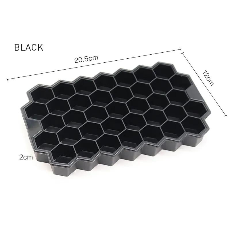 Premium isbitformer Silikon Bakeformer med Forseglingslokk Gjenbrukbare Sikre Heksagonale Kubeformer for Kjølte Drikker Whiskey Hale Mat F004