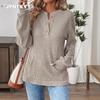 JPNTKY Women's Fashion Casual Solid Color Print Long Sleeve Blouses & Shirts