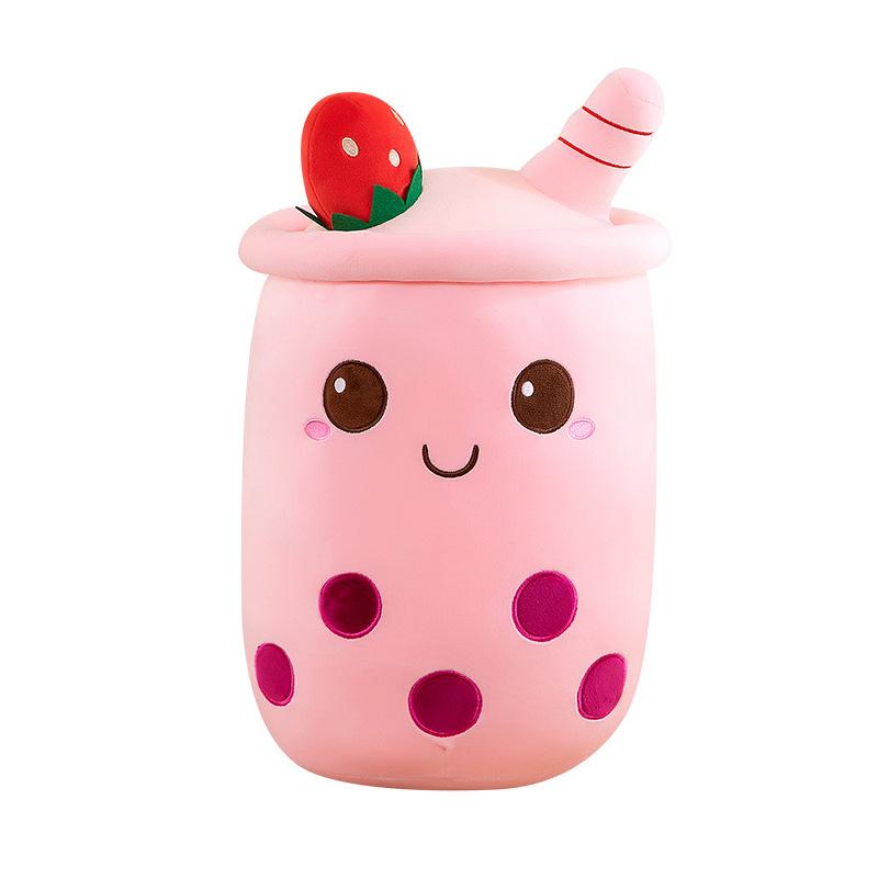 Cute expression ice cream milk tea cup plush toy throw pillow comfortable and soft sleeping milk tea cup throw pillow gift