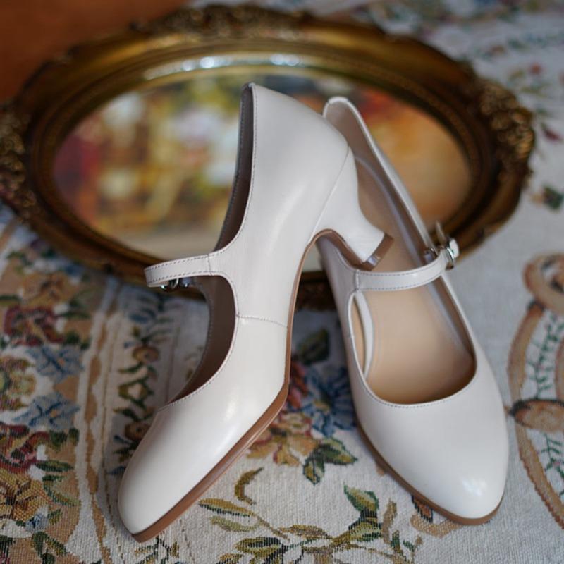 Fashion Women's Fashion Slim Heel Shoes Autumn New Round Head Shallow Mouth Anti-slip Wear-resistant High Heels