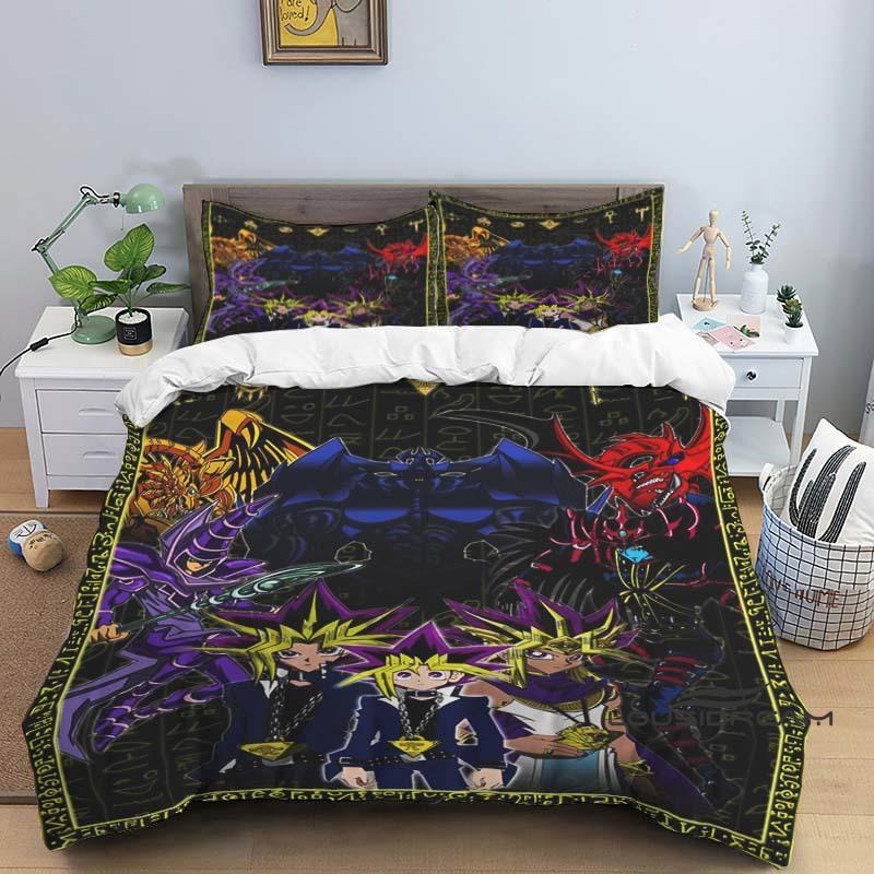 

This three-piece cartoon-print (Yu-Gi-Oh!) bedding set—including one duvet cover and two pillowcases—makes for the perfect holid 135X200cm