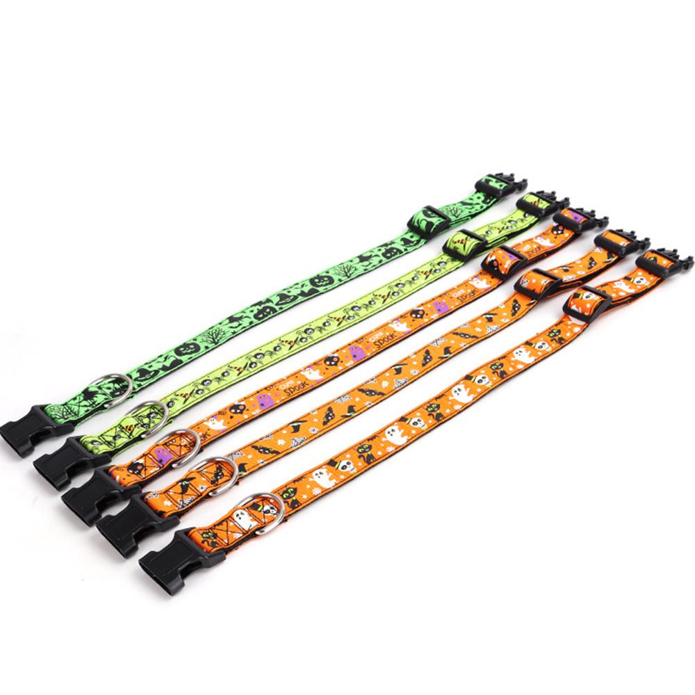 Orange Nylon Halloween Dog Collar Small Medium Large Pet Puppy Collar Adjustable