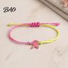 Braided Rope Wristband 2 Pcs Breast Cancer Awareness Bracelets, Adjustable String Jewelry Bracelets with Ribbon Charm, Inspirational Gifts for