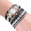 Women's Rhinestone Wrap Bracelet Watch - Casual Fashion Quartz with Leather Strap