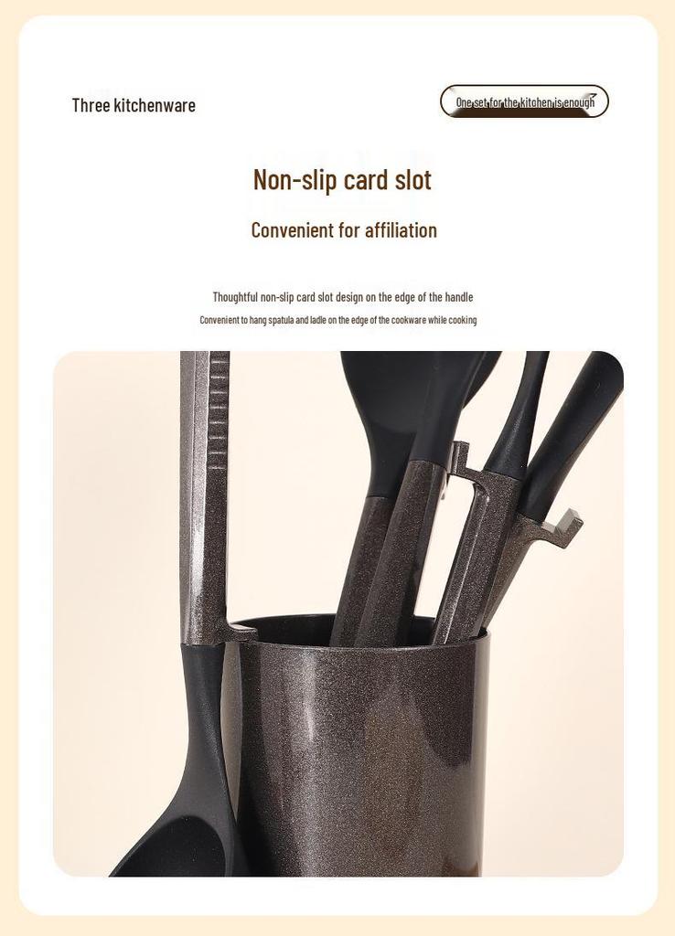 11-Piece Non-Stick Silicone Kitchen Utensil Set: Spatula, Soup Ladle, and Cookware