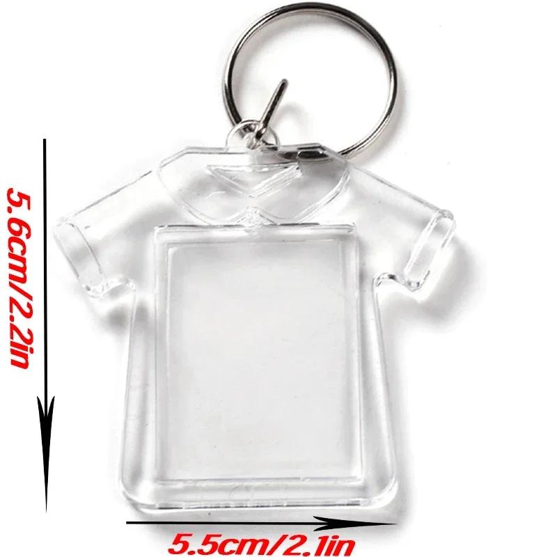Transparent Mini Picture Frame Keychains Detachable Design Bulk Pack of 5-100pcs for Unique DIY Souvenirs Memorial Gifts