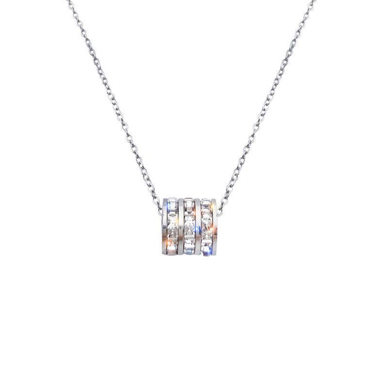 Niche Light‑Luxury Full‑Zircon Small‑Waist Titanium‑Steel Women Necklace, High‑Finish Versatile Temperament Collarbone Chain