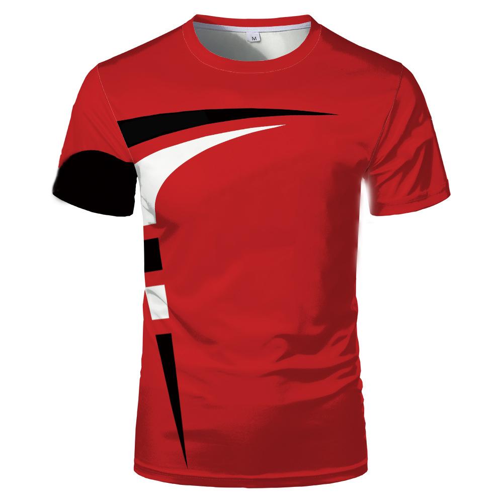 Men's Casual 3D Print T-Shirt Summer Fashion Sports Contest Trend Hip Hop Harajuku Personality round Neck Short Sleeve
