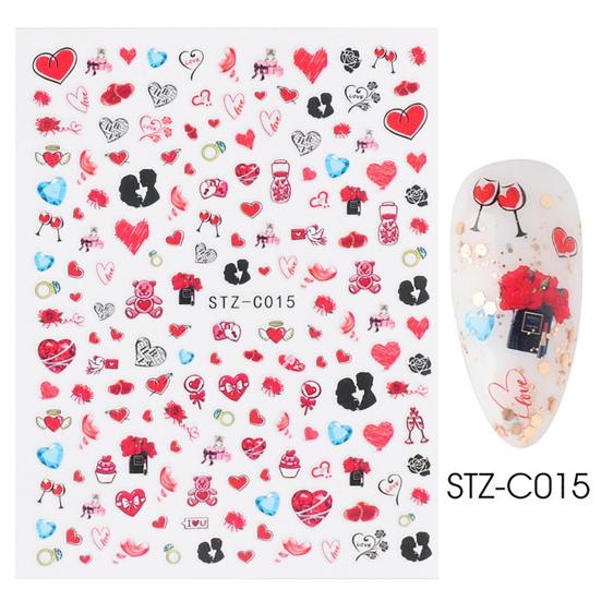 

Наклейка для дизайна ногтей, милый милый питомец в форме сердца в форме сердца, украшение для ногтей для пары 4