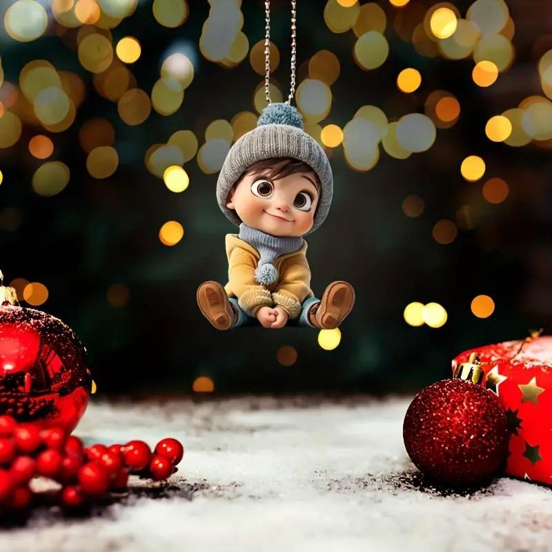 Acrylic Car Whimsical Pendant Cheerful Cartoon Style Ideal For Home Decoration