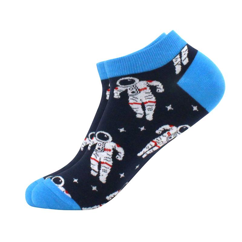 springtime Fashion Colorful Cotton Mens Socks Harajuku Stripe Art oil painting Animal Print Funny Happy Ankle Socks