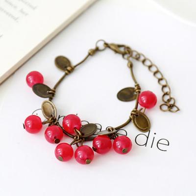 Vintage Bracelet Artistic Sweet Cherry Decor Women Bracelet for Daily Life