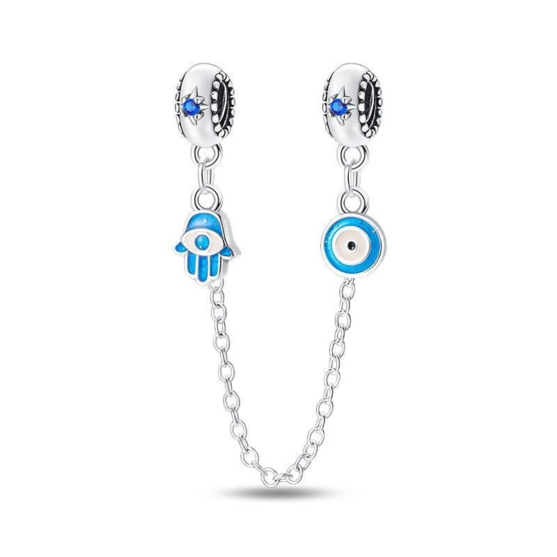 S925 Silver Adjustable Safety Chain DIY Bracelet Accessories with Butterfly Flower Charms for Handmade Jewelry Making