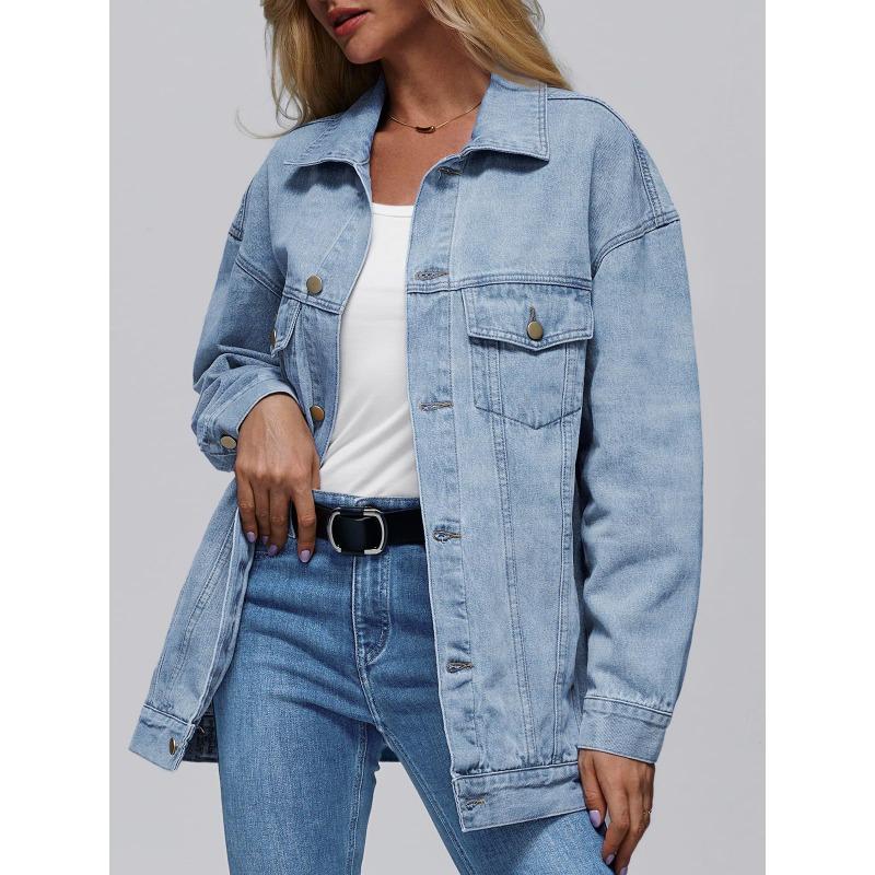 Women's Denim Jacket Denim Long Sleeve Big Button Jacket Fashion Jacket Autumn New