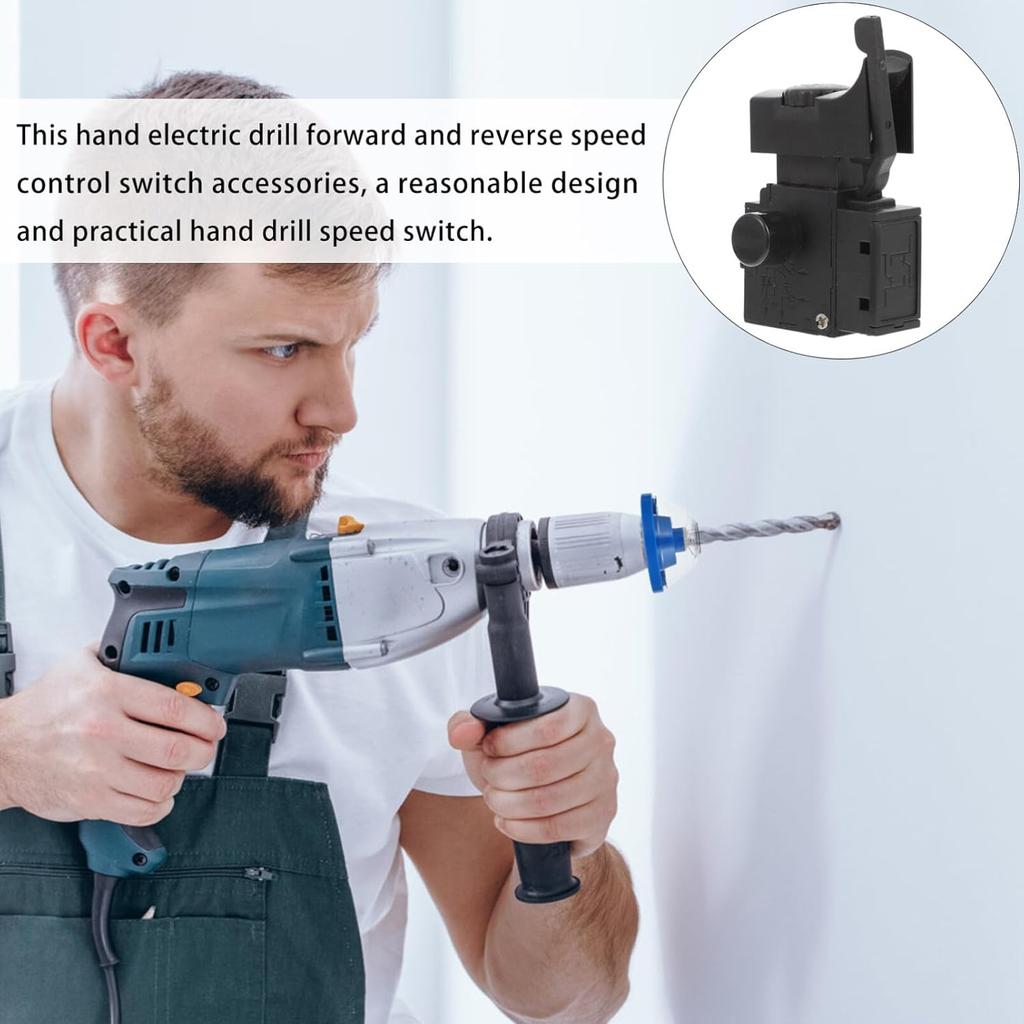 Drehzahlregelschalter Arretierung Elektrowerkzeug Bohrmaschine Drehzahlregelung Auslöserknopfschalter, Schwarz