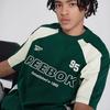 Reebok Loose Knit Letter Print Color Block Short Sleeve Raglan T-Shirt Unisex Tops Dark-Green 24SRM415UGL1