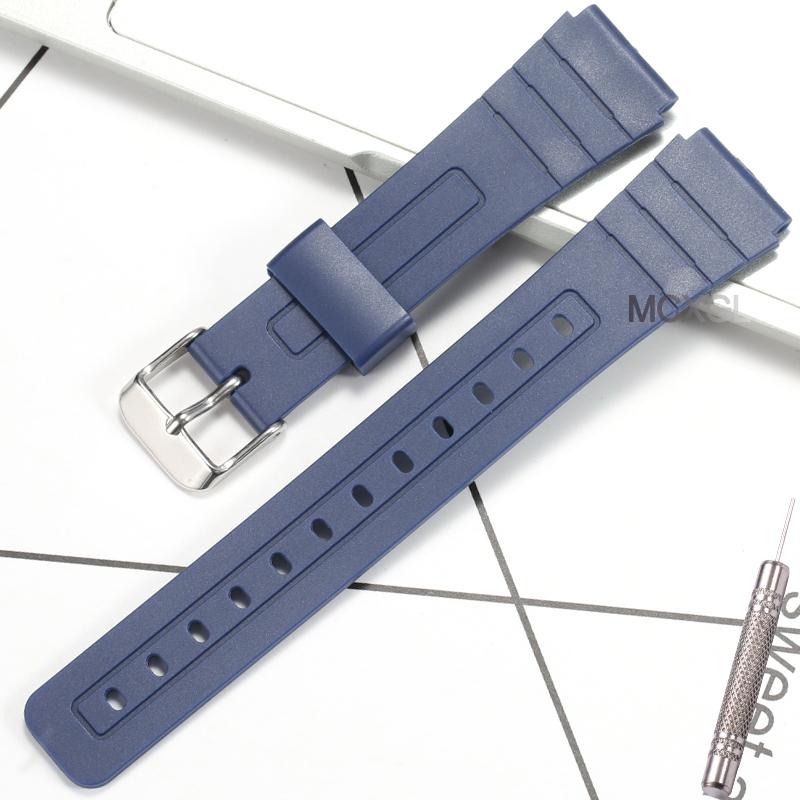 Resin Watch Accessories Suitable for Casio F-91W F-84 F-94 F-105 Men's Replacement Band  Waterproof Watch Band Rubber Strap