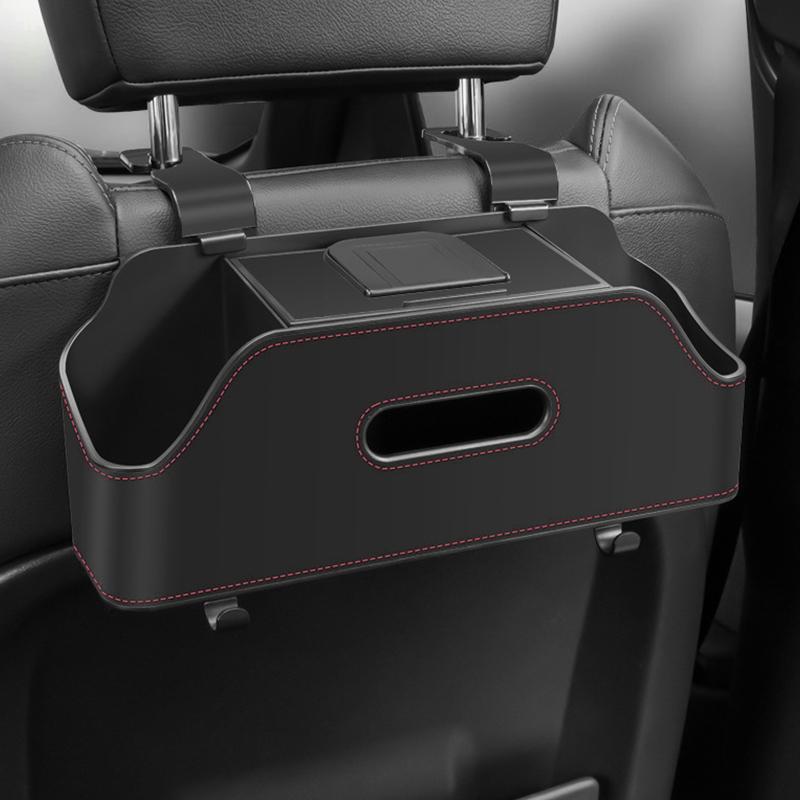Car Backseat Organizer Storage Box 3 In 1 With Hook Auto Interior Decoration Drink Cup Tissue Phone Holder Travel Accessories