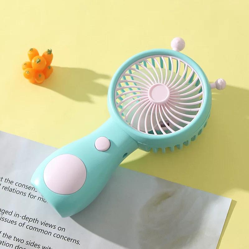 Summer Cartoon Snail Handheld Fan, Rechargeable Fan, Small Gift for Children and Students, Mini Fan