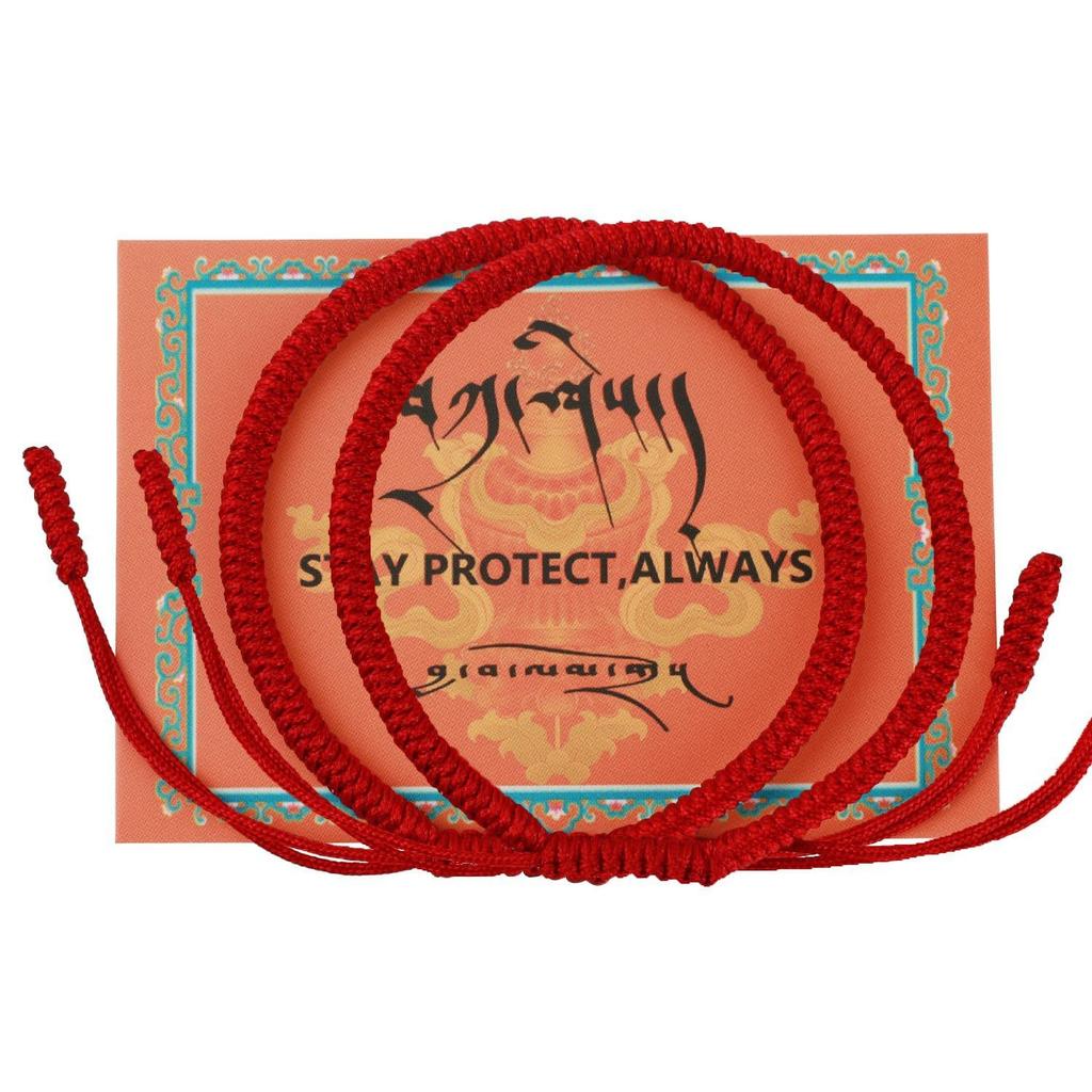 Diamond knot braided hand rope Adjustable monk body protection hand rope Xizang lucky blessing red braided hand rope
