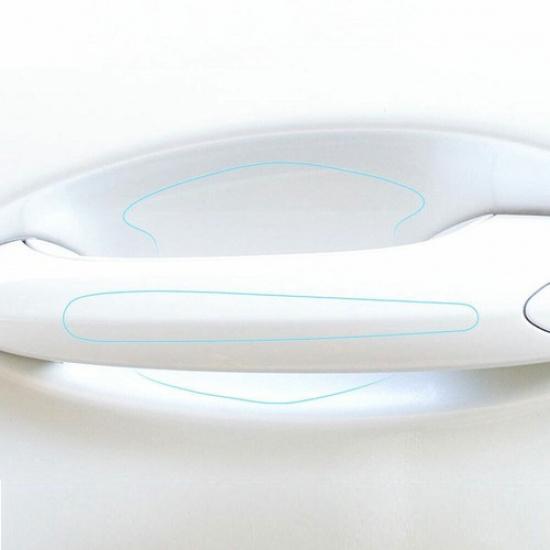 8Pcs Car Door Handle Bowl Sticker Protector Anti Scratch Film Cover Can DIY Cut