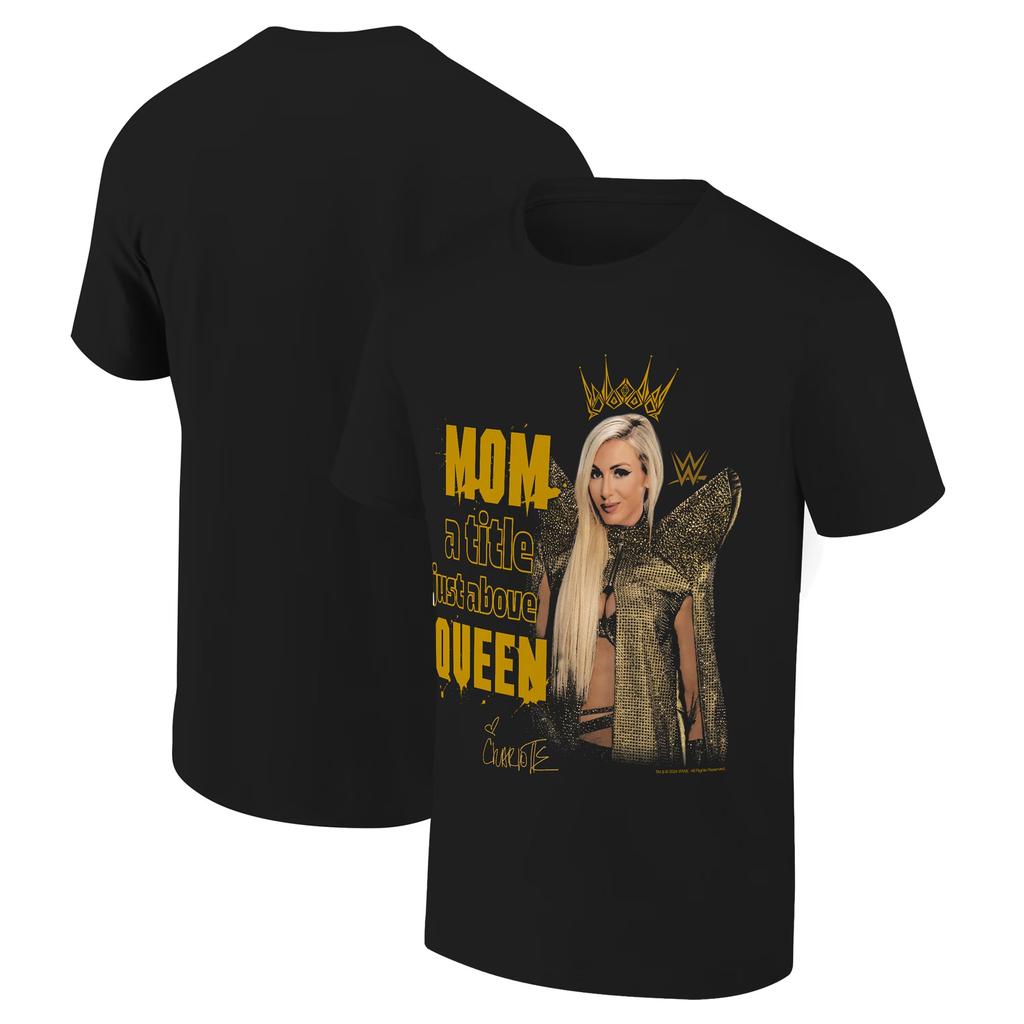 T-shirt Noir Homme Charlotte Flair Vainqueur du Royal Rumble Féminin 2025 T-shirts d'Été à Manches Courtes Vêtements pour Enfants Hauts