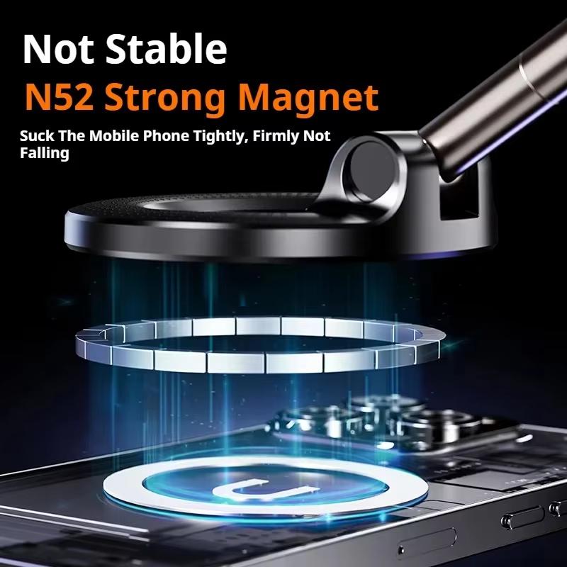 Multi-angles Car Phone Holder Suction Cup Vacuum Magnetic Phone Stand 360° Rotatable and Foldable Suction Phone Holder