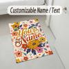 Floral Artwork Theme Soft Crystal Velvet Rug Custom Name & Text Print Non Slip Floor Rug for Bedroom Living Room