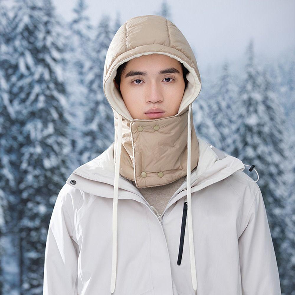 Fashion Winter Warm Hat Thickened Windproof Ear Protection Hat Keep Warm Neck Warmer Integrated Scarf Hat Set Outdoor
