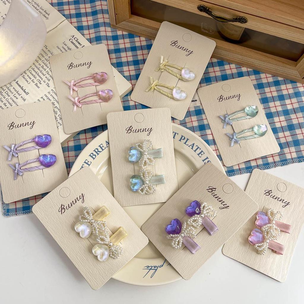 Korean Pearl Knot Heart Hair Clip: Elegant High-Class Accessory for Bangs and Side Hair