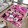 Růžový koberec s koláží Minnie Mouse do herny, ložnice, obývacího pokoje, na pohovku, domácí dekorace, protiskluzová podložka pro dětský herní prostor