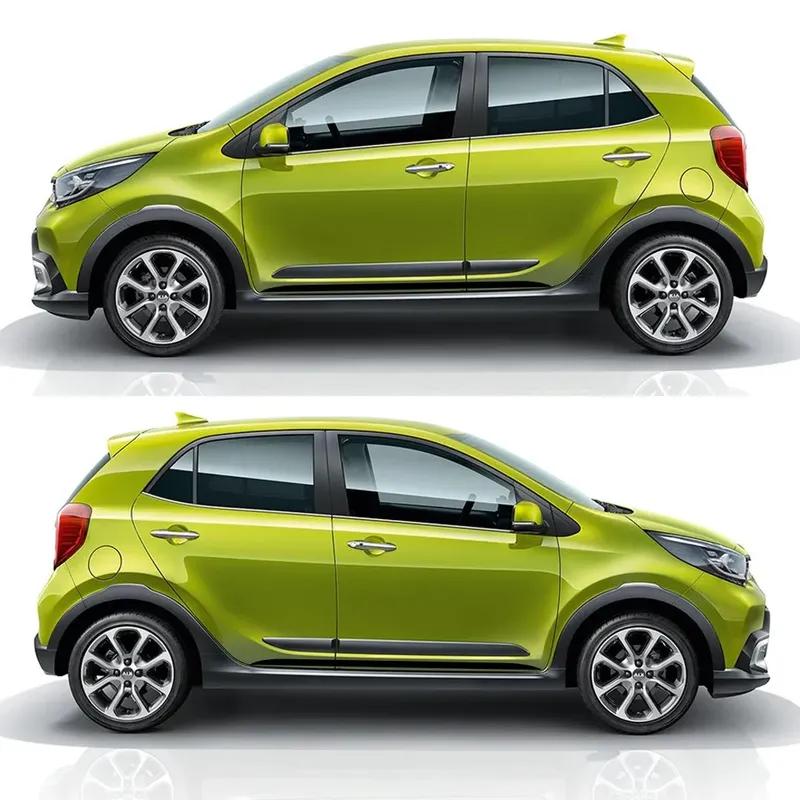 2PCS Fashion Racing Stripes Car Sticker for Kia Picanto Morning Creative Side Skirts Vinyl Decals Decorative Door Decal