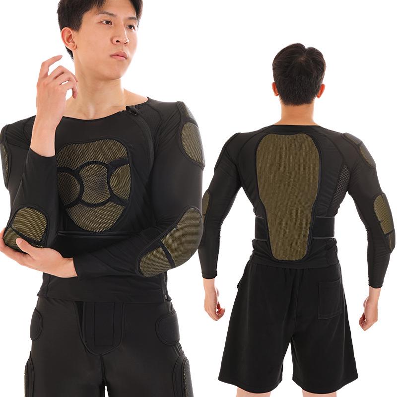 Skiing Anti-Collision Protective Sports Gear Set with Shoulder Pads and Waist Support for Rugby, Basketball, and Football