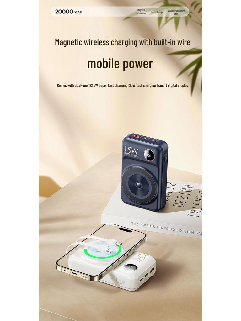 Remax Lechao PD20W Magnetic Wireless Wired Charger, 20000mAh Mobile Power Bank