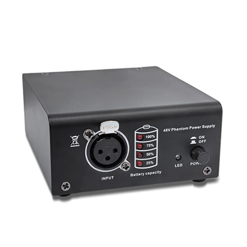 Professional 48V Power Adapter and XLR Cable Set Battery Led Light for Studio Recording
