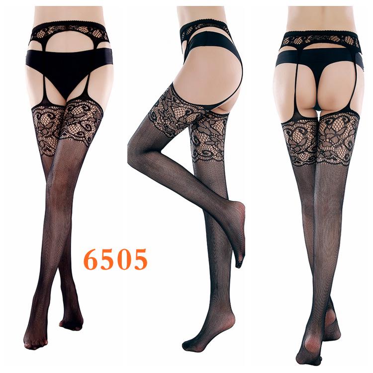 Sexy Fishnet Stockings: Non-Slip Garter, Open Crotch, One-Piece Lingerie for Nurses and Stewardesses