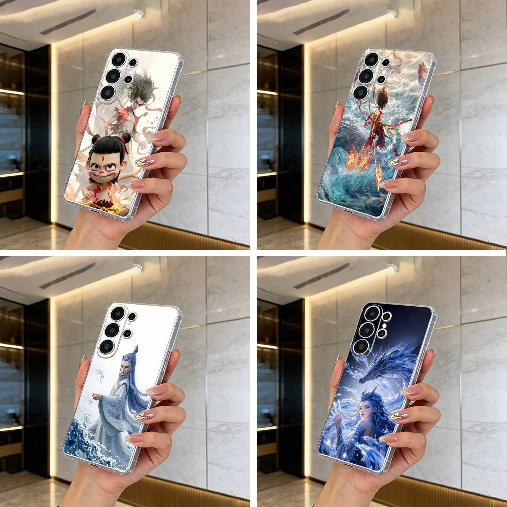 H-O-T-Ne-zha Clear Phone Case for Samsung S25, S24, S21, S22, S23, S30, Ultra, S20, Plus, FE, Lite