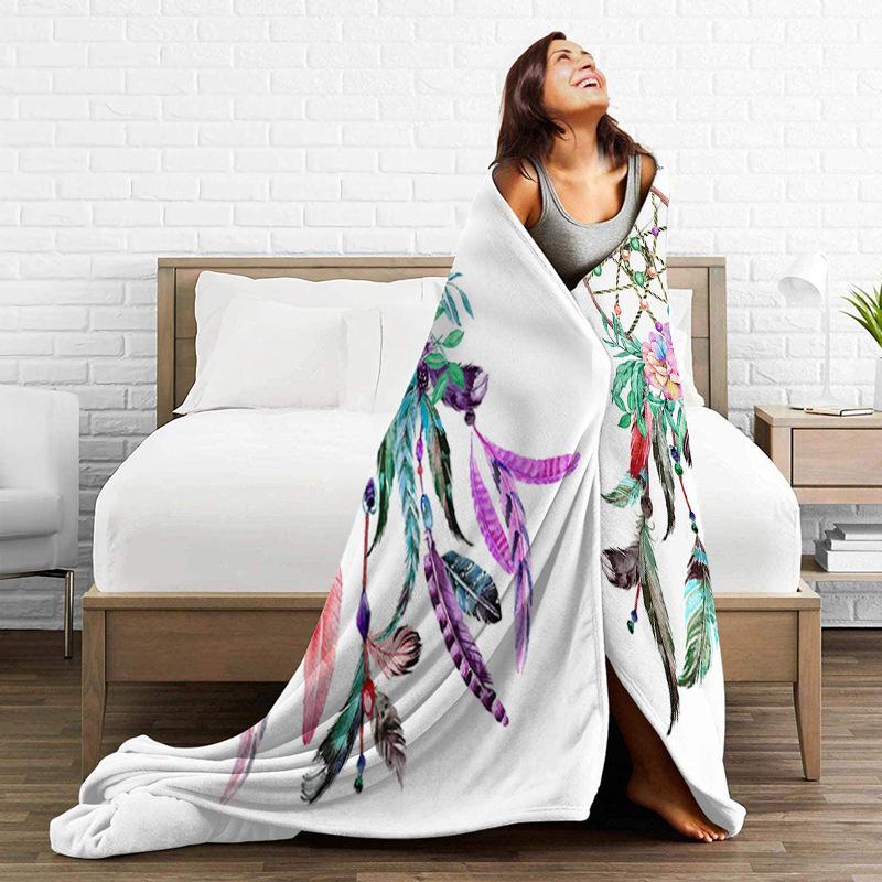Printed Blanket Comfortable Soft Sofa Talk Blanket
