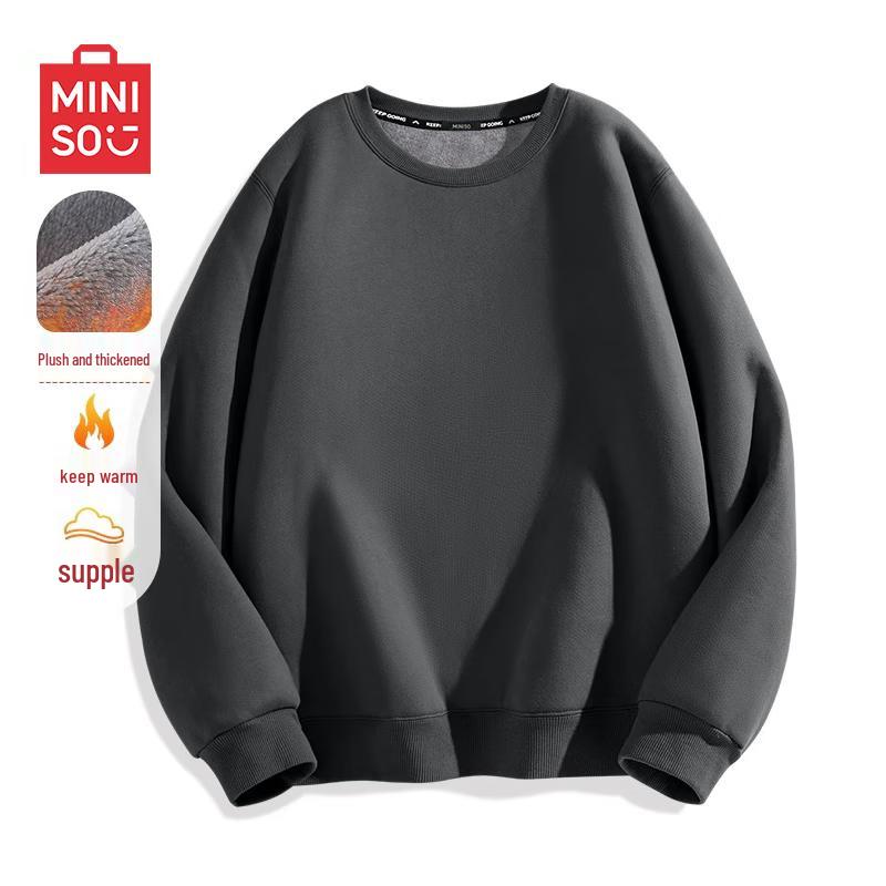MINISO Men's Casual Round Neck Pullover Sweatshirt