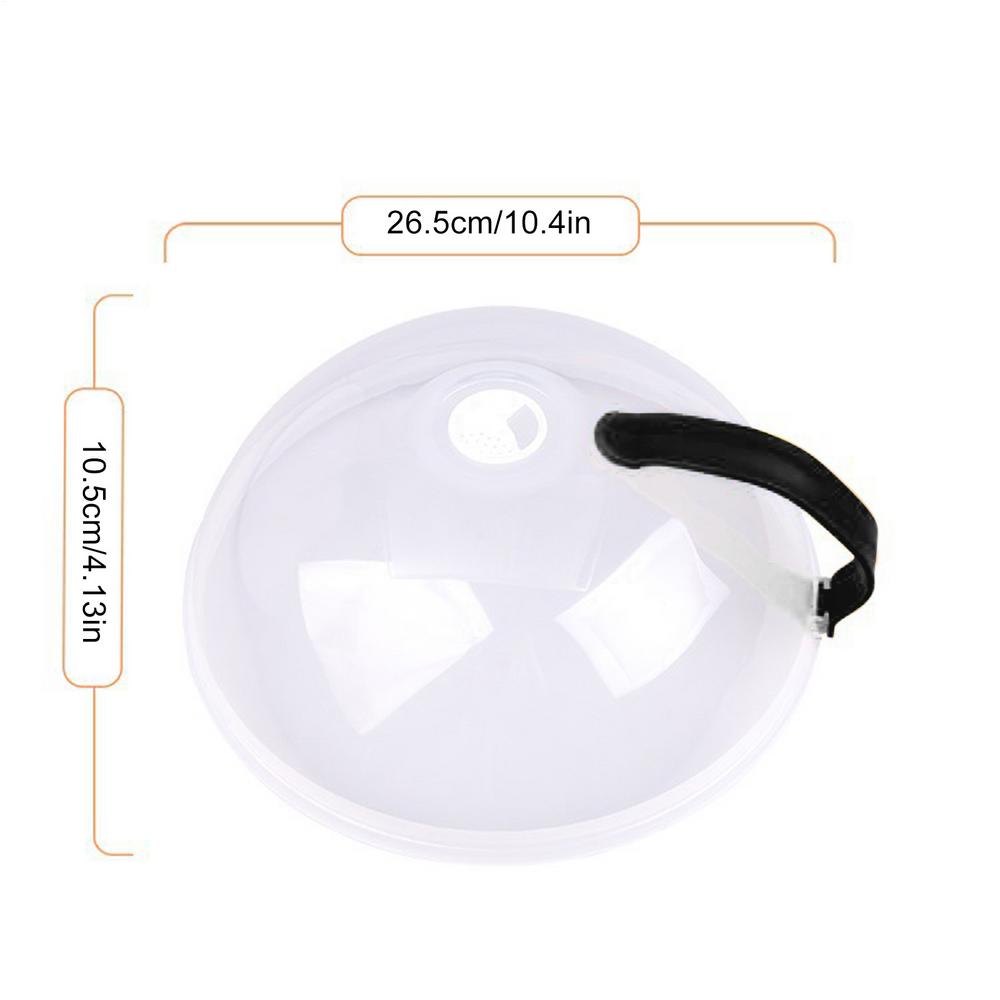 

Microwave Splash Cover High Temperature Resistant Microwave Guard Lid Transparent Food Heating Cover with Steam Vent and Handle чорний