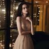 Evening dress dress women's 1011 new summer suspender annual meeting birthday party fairy long temperament banquet dress